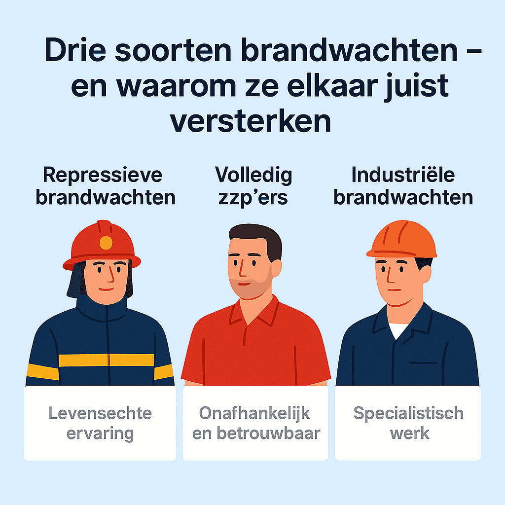 Brandwachten uit verschillende teams werken samen aan een veiligheidsplan